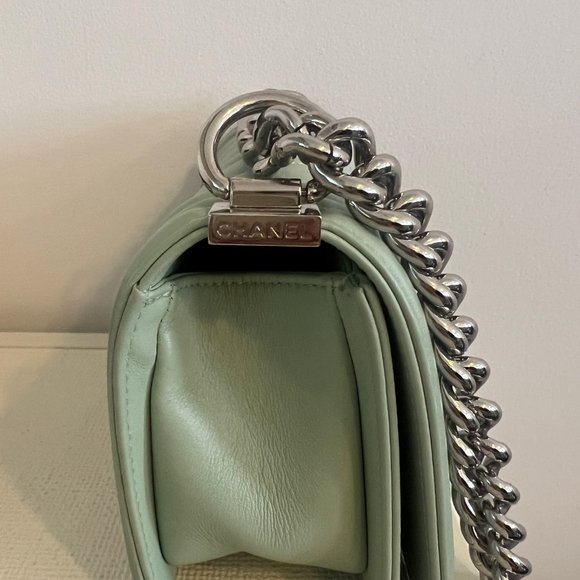 Chanel Boy Flap Bag - Chevron Calfskin - Small - Mint Green - AMAZING CONDITION - Picture 7 of 7